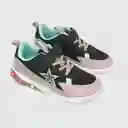 Zapatillas Luces Estrella de Niña Negro Multicolor T. 28 Colloky