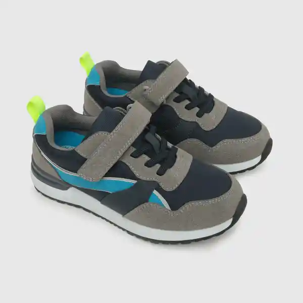 Zapatillas Velcro Elástico Jogging Niño Azul Talla 36 Colloky