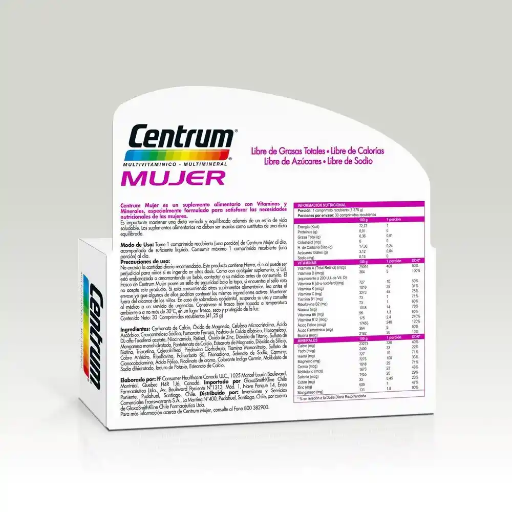 Centrum Multivitamínico para Mujer + 18 Años