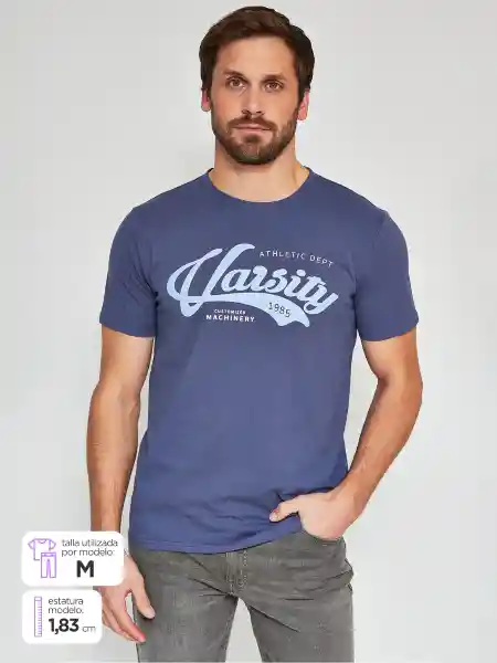 Robert Lewis Polera Manga Corta Azul M Daga-M2 SS25