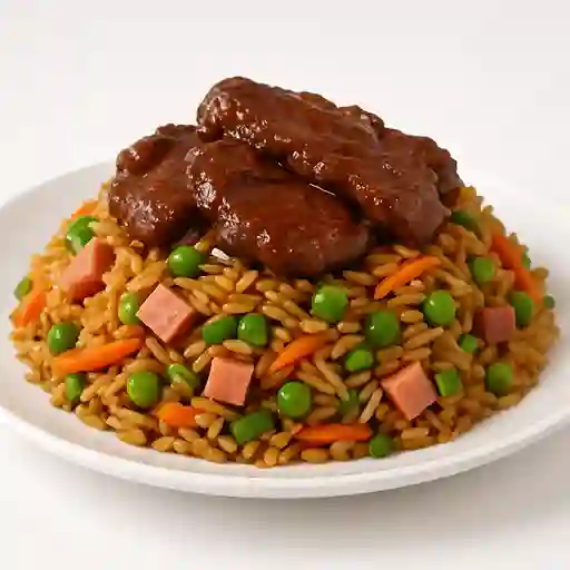 Carne catonés con arroz chino v