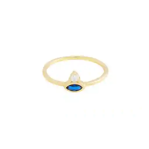 Anillo Pin Blue Baño de Oro Talla 7 Noa Joyas