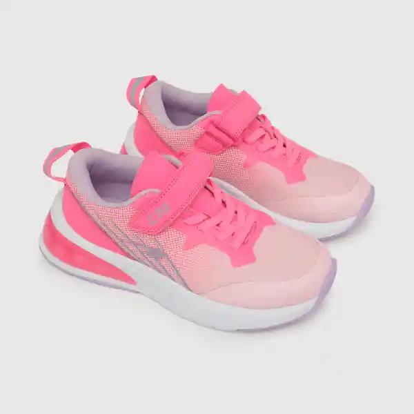 Zapatillas Deportiva de Niña Fucsia/Blanco Talla 30 Colloky