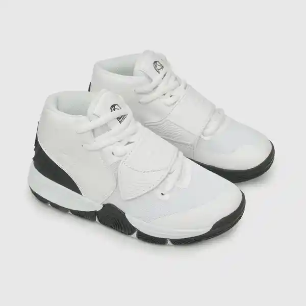 Zapatillas Deportiva Basket Niño Blanco/Negro Talla 33 Colloky