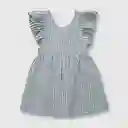 Vestido Listado de Bebé Niña Denim Talla 18/24M Colloky