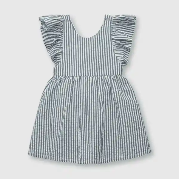 Vestido Listado de Bebé Niña Denim Talla 18/24M Colloky