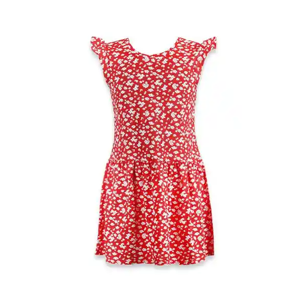 Vestido Manga Corta Básico Rojo Talla 4