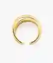 Anillo Acero Inoxidable Ajustable Cruzado Dorado 8 Lounge