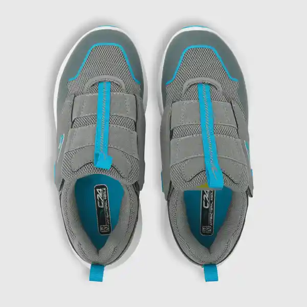 Zapatillas Deportiva Calce Fácil Niño Gris/Azul Talla 28 Colloky