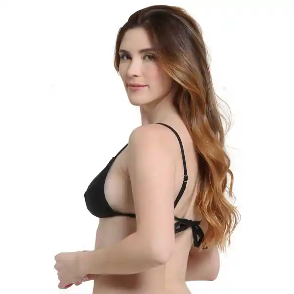 Bikini Triángulo Tirantes Ajustables Negro Talla S Samia