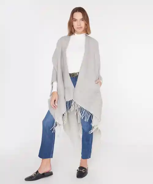 Poncho Bolsillos Gris Lounge