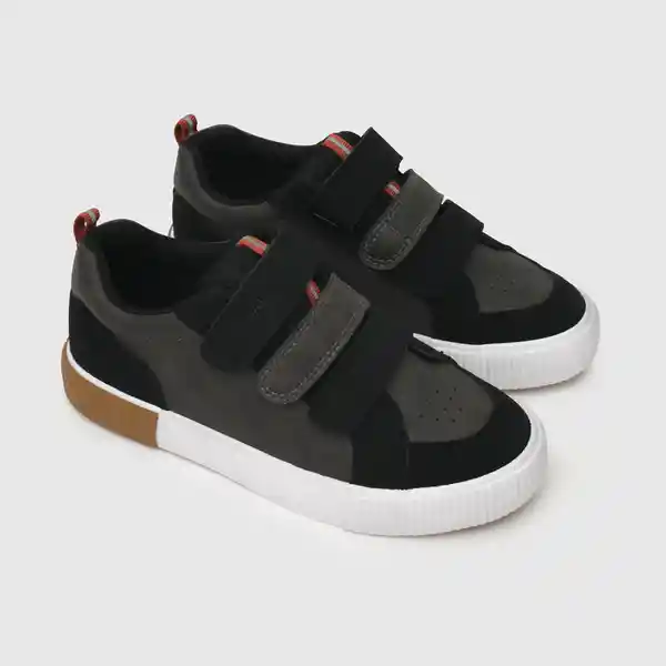 Zapatillas Para Niño 3 Velcros Urbana Negra Talla 36 Colloky