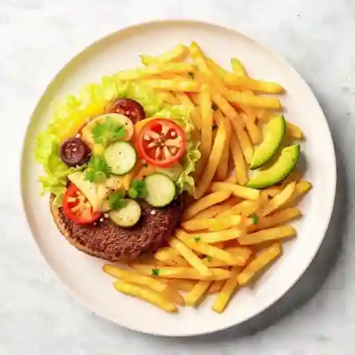 Gigante 6p Vegetariano + Papas Fritas