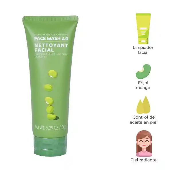 Limpiador Facial Control de Aceite Mung Beans Miniso