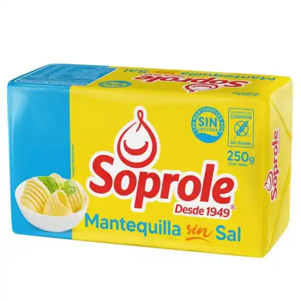 Soprole Mantequilla sin Sal en Barra