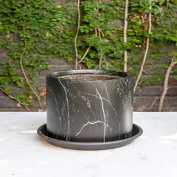 Macetero De Cerámica Nórdico Negro L