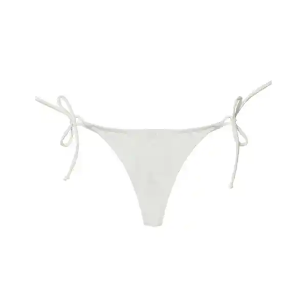 Bikini Calzón Colaless Con Amarras Blanco Talla S Samia