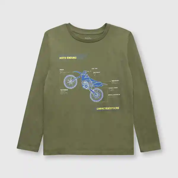 Polera Moto Oliva de Niño Talla 2A Colloky