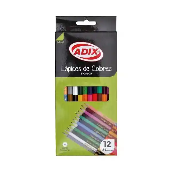 Adix Lápiz de Color Bicolor Hexagonal de Madera