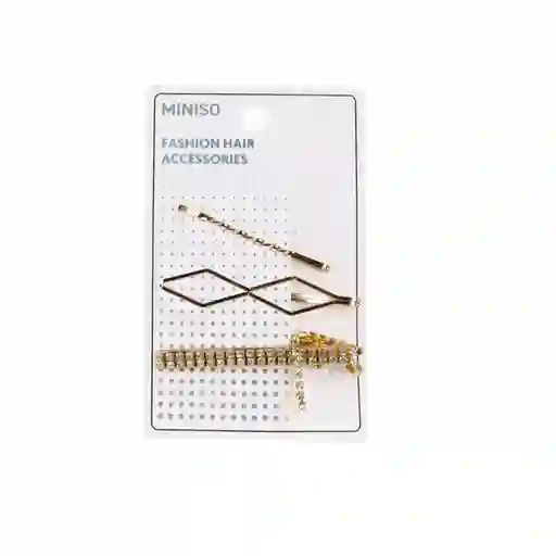 Set Broches Para Cabello Dorado Miniso