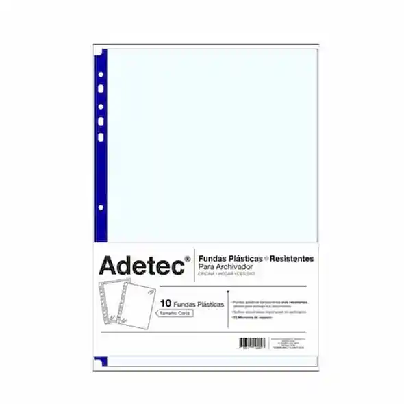 Adetec Funda Carta Transparentes Azul