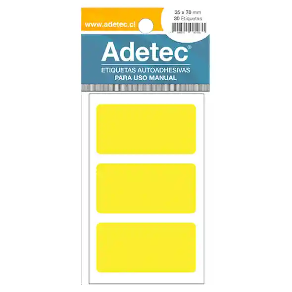 Adetec Etiqueta Fluores 35 x 70 Amarilla