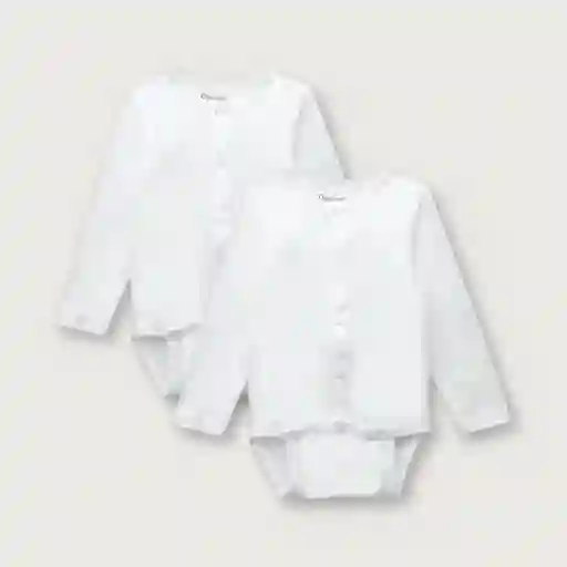 Pack Body Broche al Medio de Niño Blanco Talla 6M Opaline