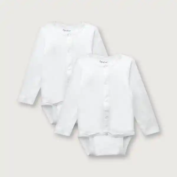 Pack Body Broche al Medio de Niño Blanco Talla 6M Opaline