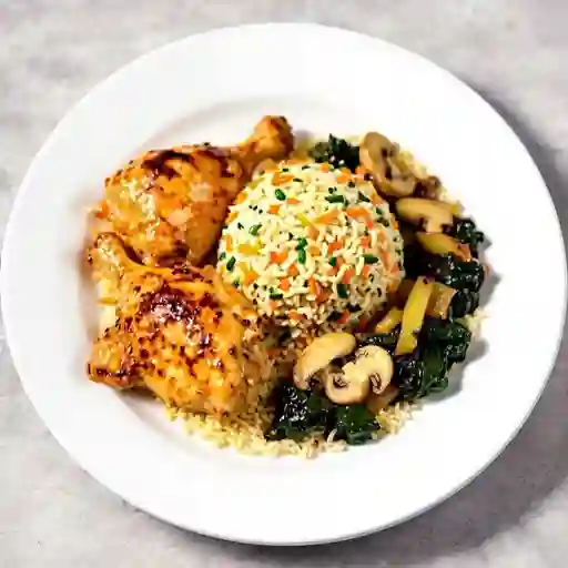 Pollo a la china con arroz chaufan