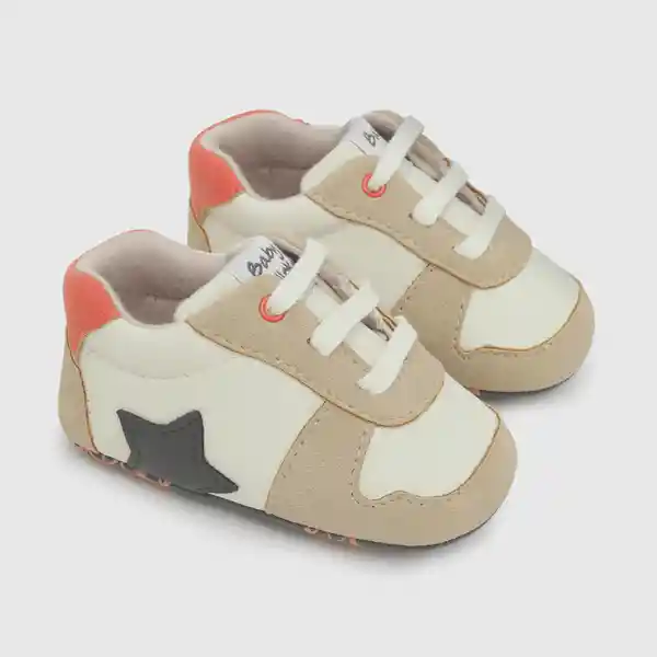 Zapatillas Para Niño Estrella Cordones Beige Talla 17 Colloky