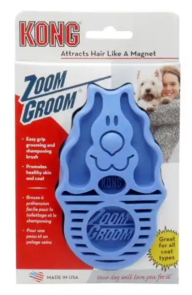 Kong Cepillo Perros Zoom Groom Azul