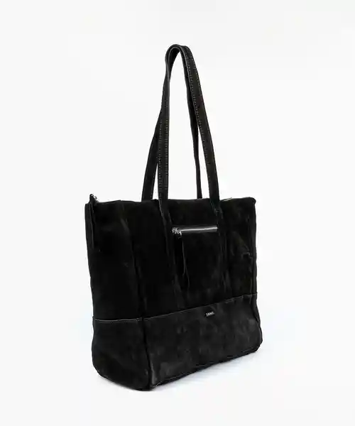 Lounge Cartera Gamuza Tote Grande Negro