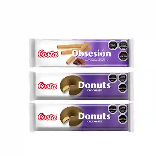 Combo Costa Barquillos Obsesión Rellenos Chocolate + Costa