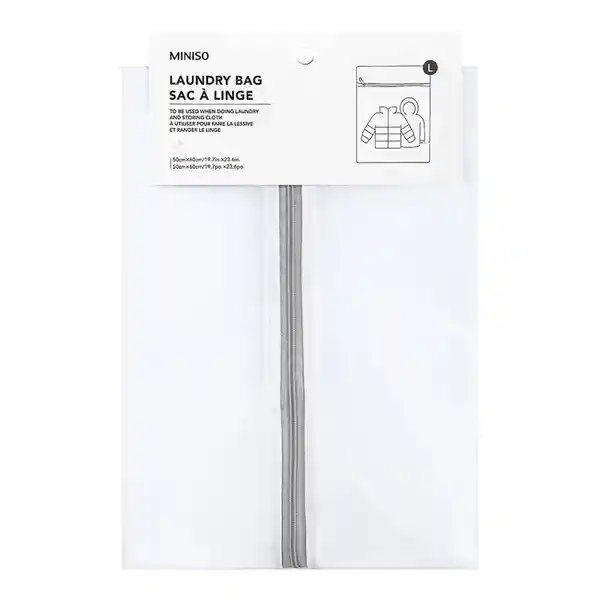 Miniso Bolsa de Lavado Con Cierre Malla Blanco 50x60 cm