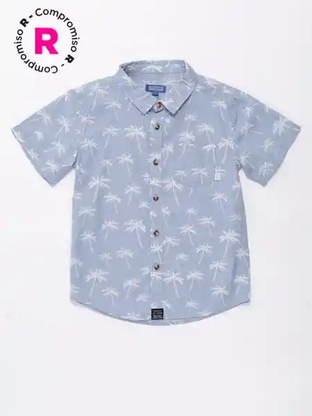 Harvest Camisa Manga Corta Summer Crudo Celeste 8 V26