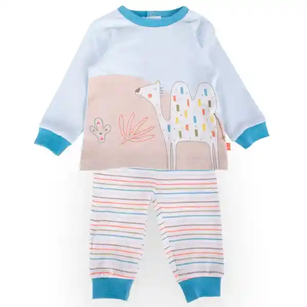 Pijama Bebé Niño Celeste Talla 6 M