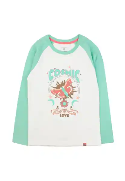 Polera Upf Manga Raglán Ficcustex 557 Niña Menta 8 Años Ficcus