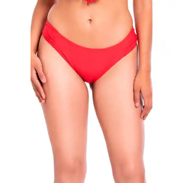 Bikini Calzón Con Drapeado Rojo Talla L Samia