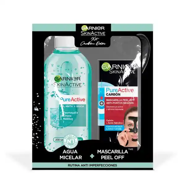Garnier Set Agua Micelar Pure Active + Mascarilla