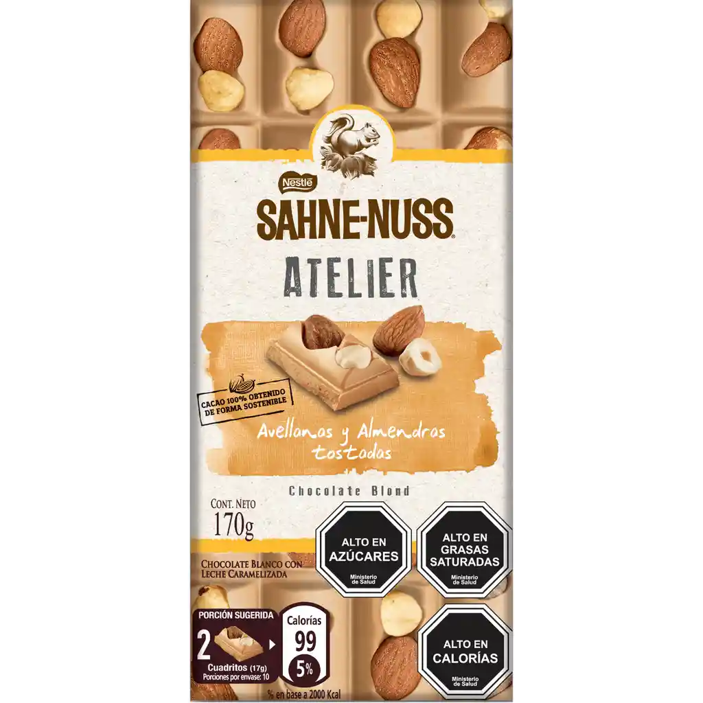 Sahne-Nuss Chocolate Latelier Blond Avellanas Y Almendras