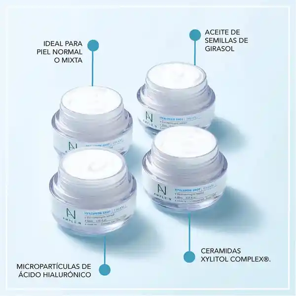 Amplen Crema Facial Hidratante Antiedad Ácido Hialurónico