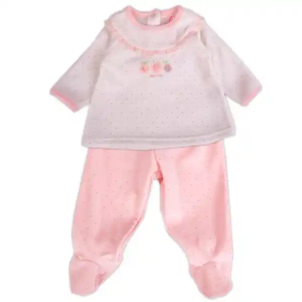 Conjunto Plush Bebe Niña Rosado Pillin 6 M