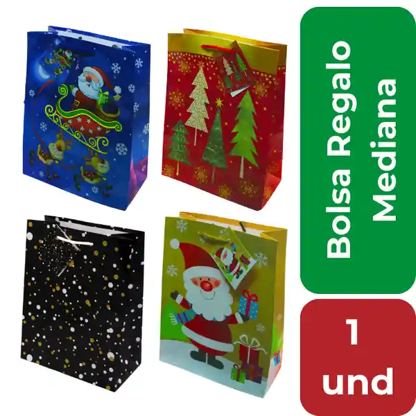 Bolsa Regalo Navidad Mediana 23 x 18 x 9.8 cm