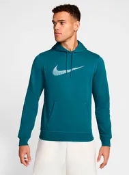 Nike Polerón Club Ft Hoody-Swsh+Blk Verde M