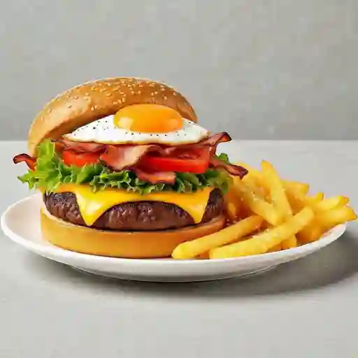 Hamburguesa Con Queso Y Tocino