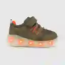 Zapatillas Luces Serpiente Niño Verde Musgo/Naranja T.22 Colloky