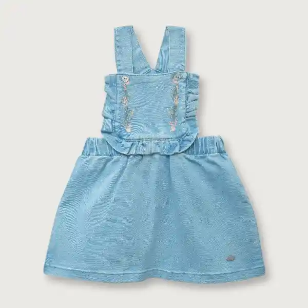 Jumper Bordado Bebé Niña Celeste Talla 6M Opaline