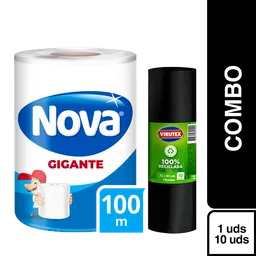 Combo Virutex Bolsas de Basura + Nova Toalla de Papel Doble