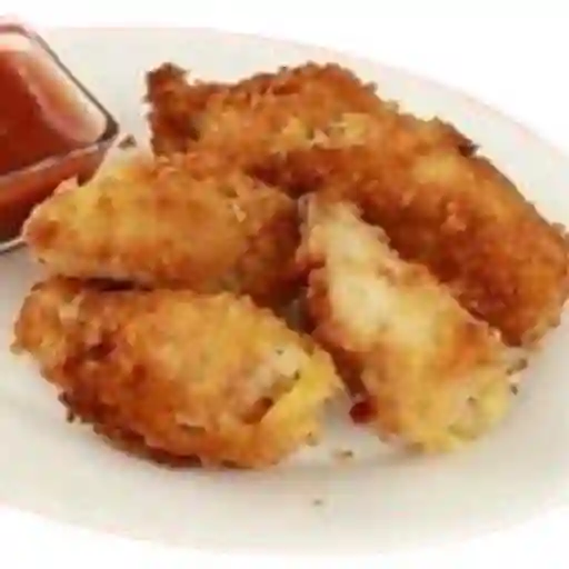 Alitas de Pollo Apanadas Papas Fritas de Cortesia