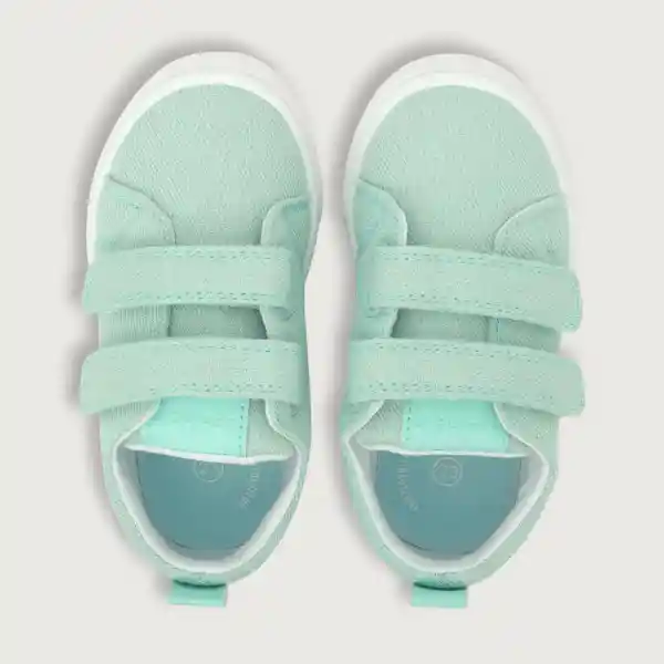 Zapatillas Urbana Lona Velcro Niña Celeste Talla 25 Opaline